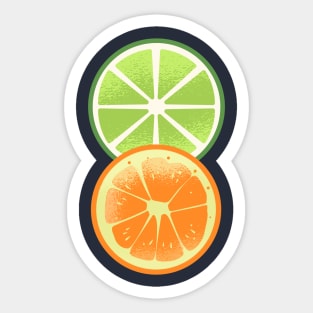 orange and lemon Sticker